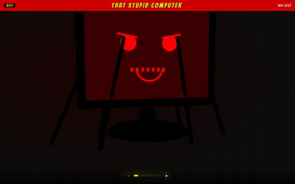 Home page of the Comic book study website on a desktop screen