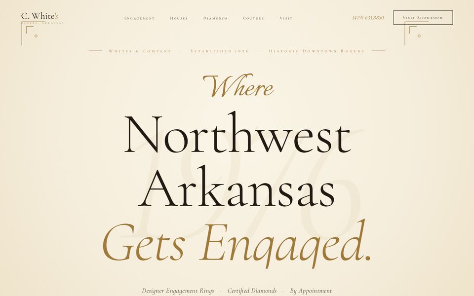 Home page of the C. White's Jewelry website on a desktop screen