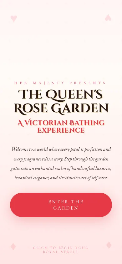 Home page of the The Queen's Rose Garden website on a phone