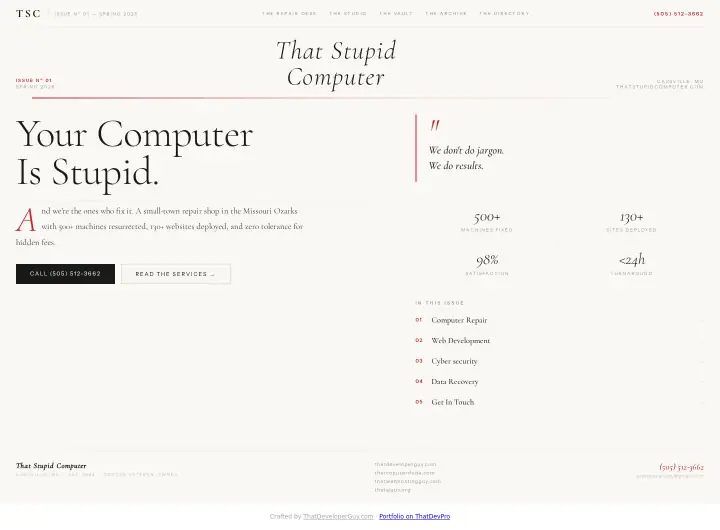 Home page of the Editorial study website shown as one full page from top to bottom