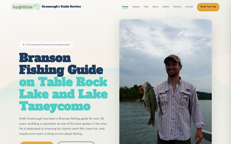 Home page of the Greenough website on a desktop screen