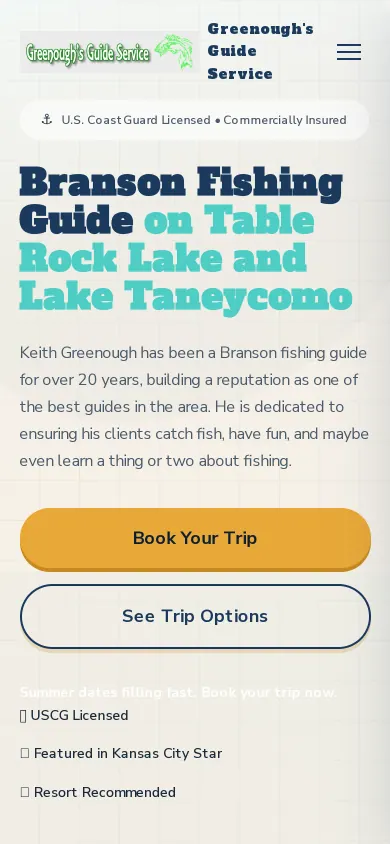 Home page of the Greenough website on a phone