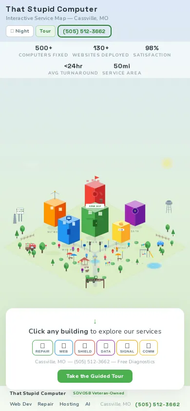 Home page of the Isometric study website on a phone