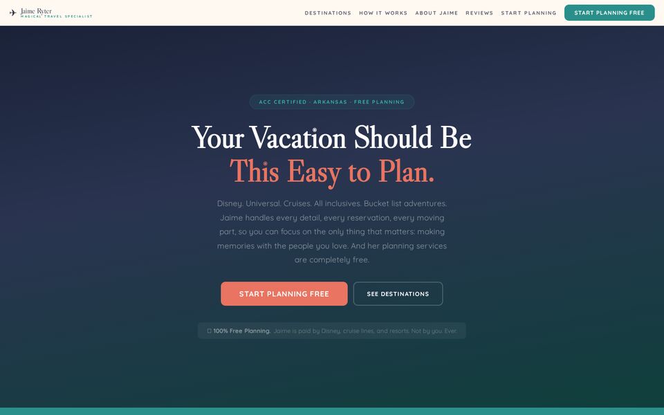 Home page of the Jaime Ryter website on a desktop screen