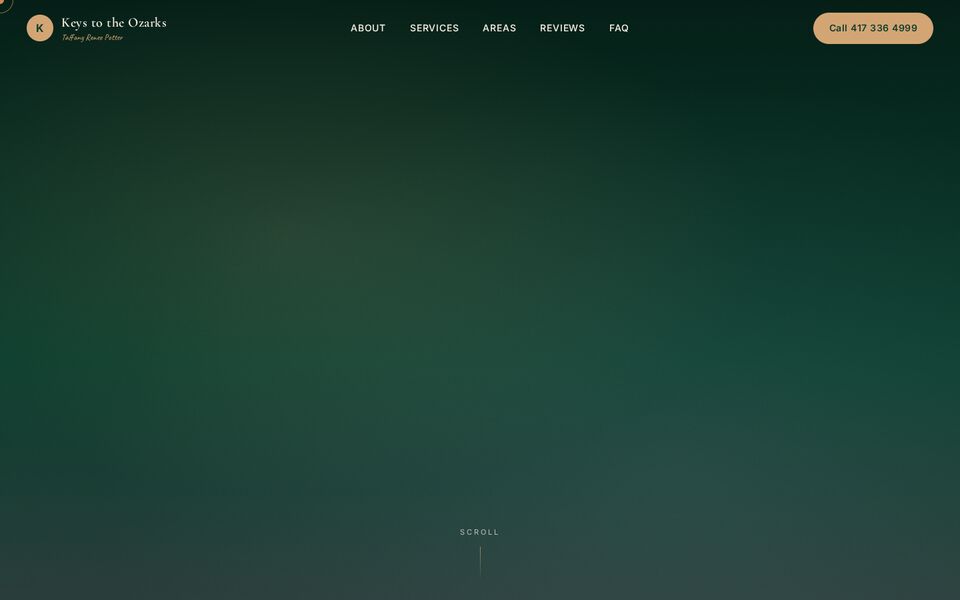 Home page of the Taffany Renee Potter website on a desktop screen