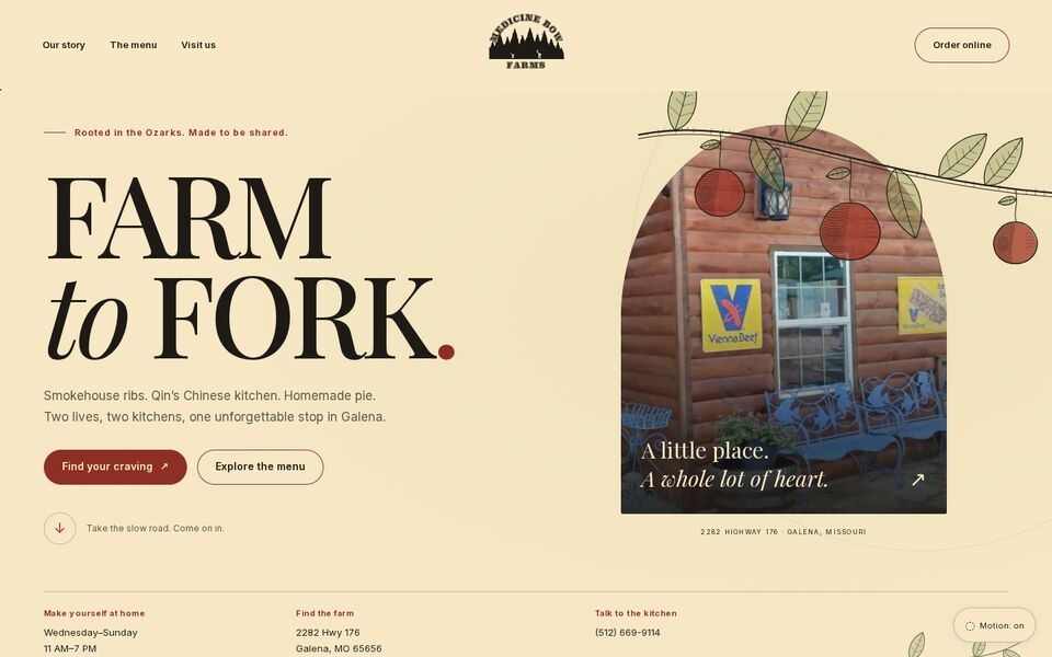 Home page of the Medicine Bow Farms website on a desktop screen