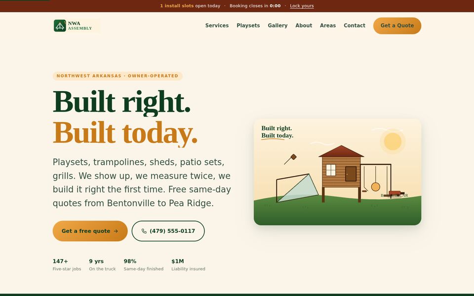 Home page of the NWA Assembly website on a desktop screen