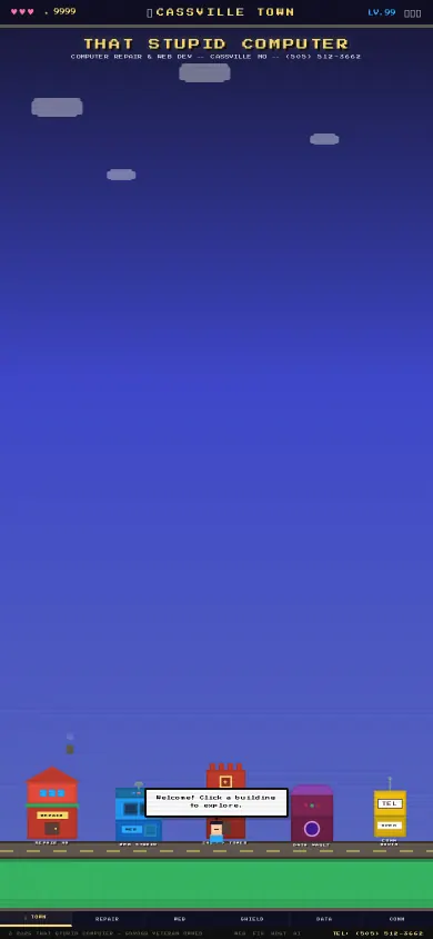 Home page of the Pixel art study website on a phone