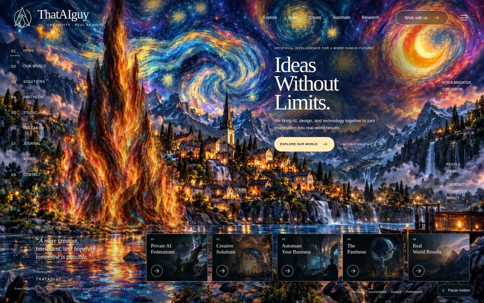 Home page of the Ideas Without Limits website on a desktop screen