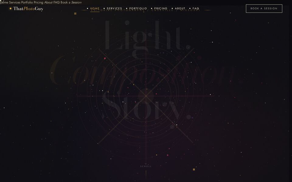 Home page of the ThatPhotoGuy website on a desktop screen