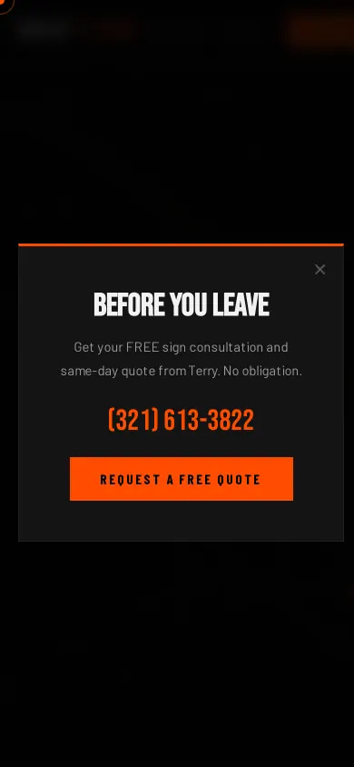 Home page of the Wrap Giants Signs website on a phone